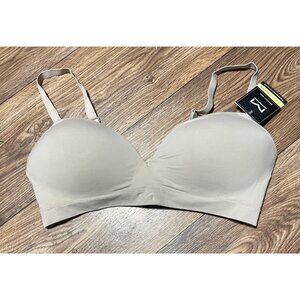 Maidenform Seamless Bralette 2XL Lightly Lined Adj Straps Comfort Band Beige